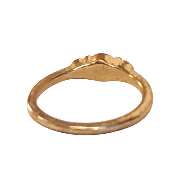 Vintage Yellow Gold Rubover Bezel Set Three-Stone Diamond Ring approx size 6/7 - Picture 4 of 5